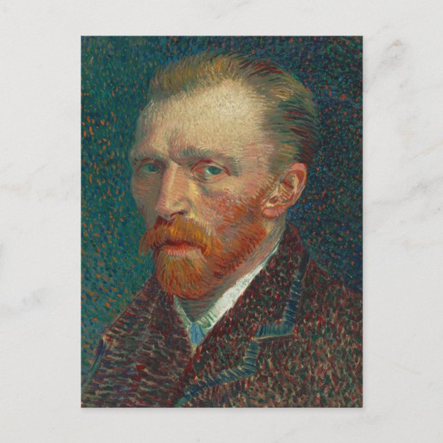 Postal Pintura de arte Van Gogh Autoretrato (Anverso)