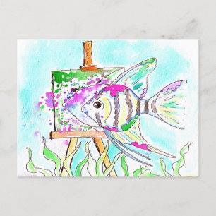 Postal Pintura de artista de Angelfish