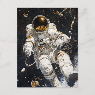 Postal Pintura de astronauta