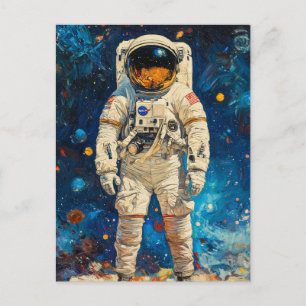 Postal Pintura de astronauta