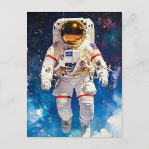 Postal Pintura de astronauta