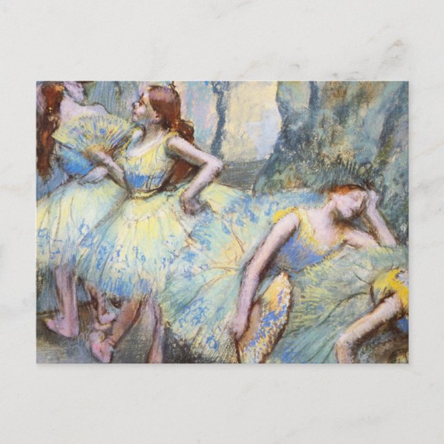 Postal Pintura de bailarinas de arte Degas Ballet (Anverso)