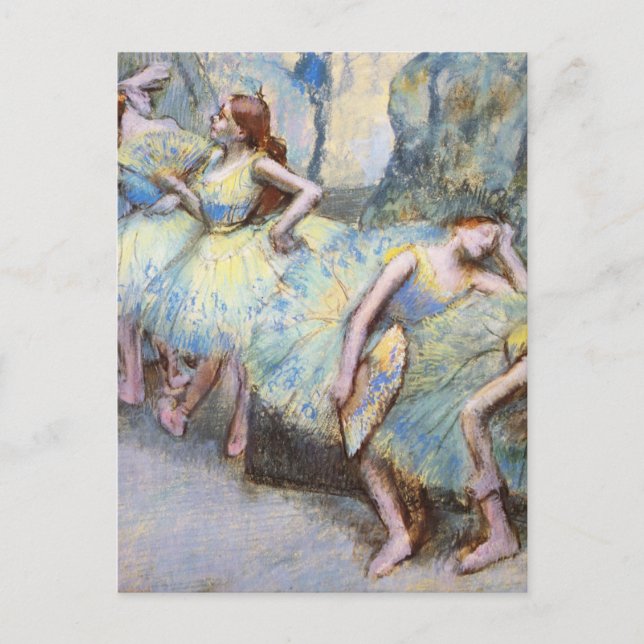 Postal Pintura de bailarinas de arte Degas Ballet (Anverso)