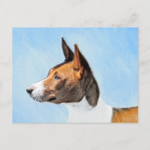 Postal Pintura de Basenji - Arte original muy bonito