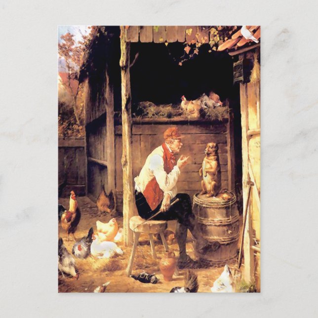 Postal Pintura de Bella Artes de época de entrenamiento d (Anverso)