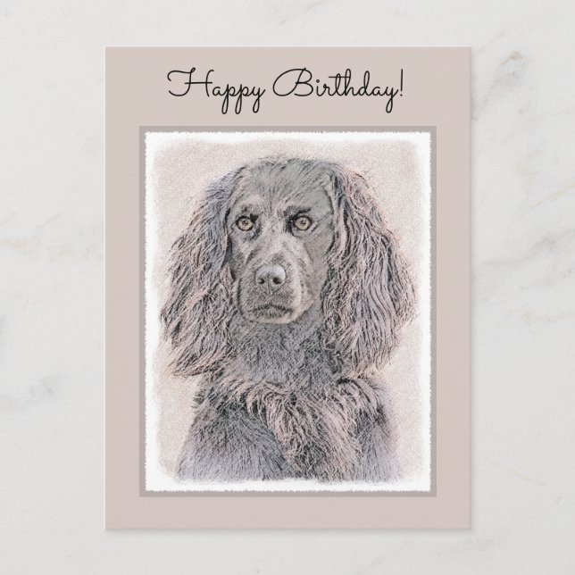 Postal Pintura de Boykin Spaniel - Arte de Perro Original (Anverso)