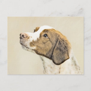 Postal Pintura de Bretaña - Arte de perros original y bon