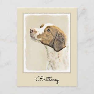 Postal Pintura de Bretaña - Arte de perros original y bon