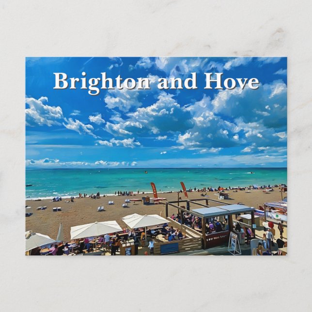 Postal Pintura de Brighton y Hove Beach (Anverso)