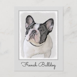 Postal Pintura de Bulldog francés (Brindle Pied) - Arte d