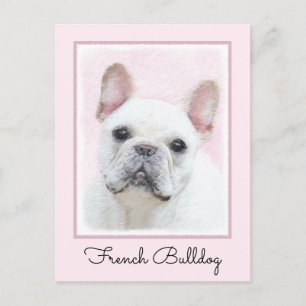 Postal Pintura de Bulldog francés (crema/blanco) - Arte d