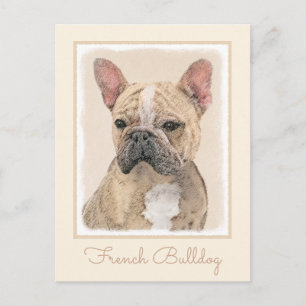 Postal Pintura de Bulldog francés (Sable) - Cuto original