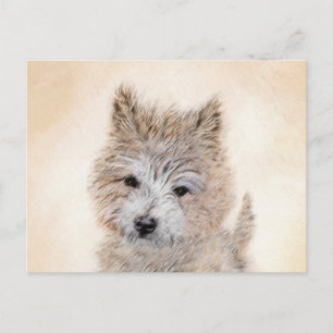 Postal Pintura de Cachorro de Cairn Terrier - Arte Perro 