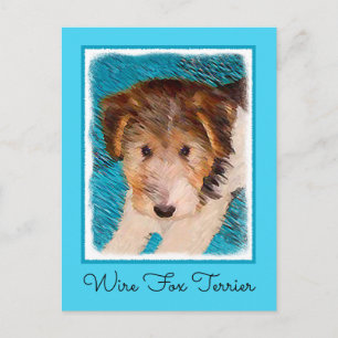 Postal Pintura de cachorro de Wire Fox Terrier - Arte ori