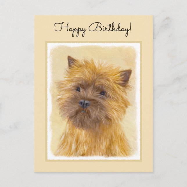 Postal Pintura de Cairn Terrier - Arte de Perro Original  (Anverso)