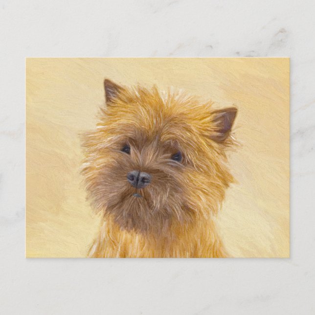 Postal Pintura de Cairn Terrier - Arte Perro Original. (Anverso)