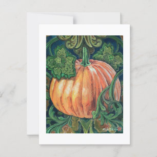 Postal Pintura de calabaza en blanco