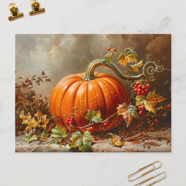 Postal Pintura de calabaza Naranja de época (Subido por el creador)