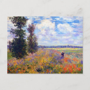 Postal Pintura de campo de adormidera de Claude Monet (18