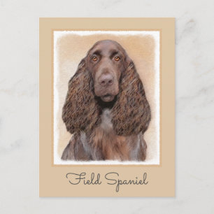 Postal Pintura de campo español - Arte de perro original