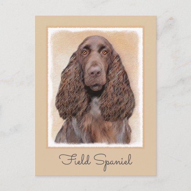 Postal Pintura de campo español - Arte de perro original  (Anverso)