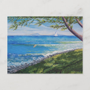 Postal Pintura de capa marina de Crescent Head Beach