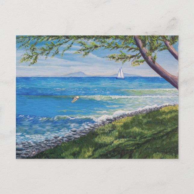 Postal Pintura de capa marina de Crescent Head Beach (Anverso)