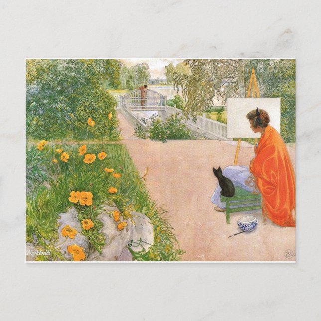 Postal Pintura de Carl Larsson, Puente (Anverso)