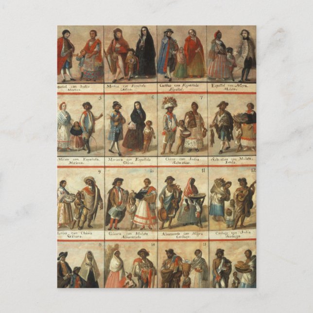 Postal Pintura de casta (Anverso)