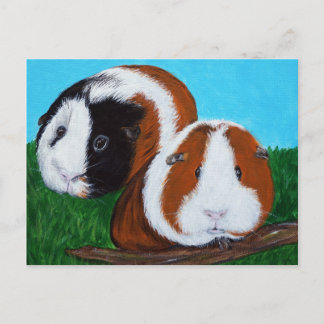 Postal Pintura de cerdos de Guinea