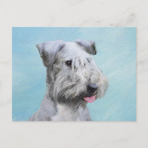Postal Pintura de Cesky Terrier - Arte de Perro Original.