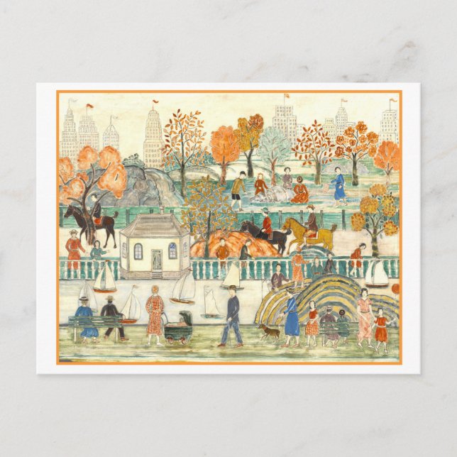 Postal Pintura de Charles Prendergast, Central Park en ot (Anverso)