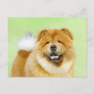 Postal Pintura de Chow Chow - Arte Perro Original.