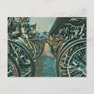 Postal Pintura de ciclismo de época