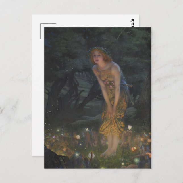 Postal Pintura de círculo de hadas, víspera de verano por (Anverso / Reverso)