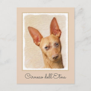 Postal Pintura de Cirneco dell'Etna - Arte de perros orig
