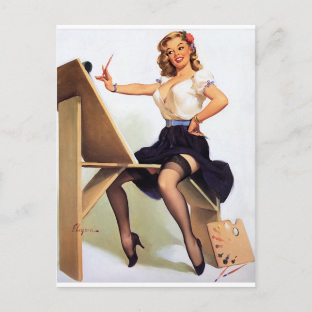 Postal Pintura de clavija arriba (Anverso)