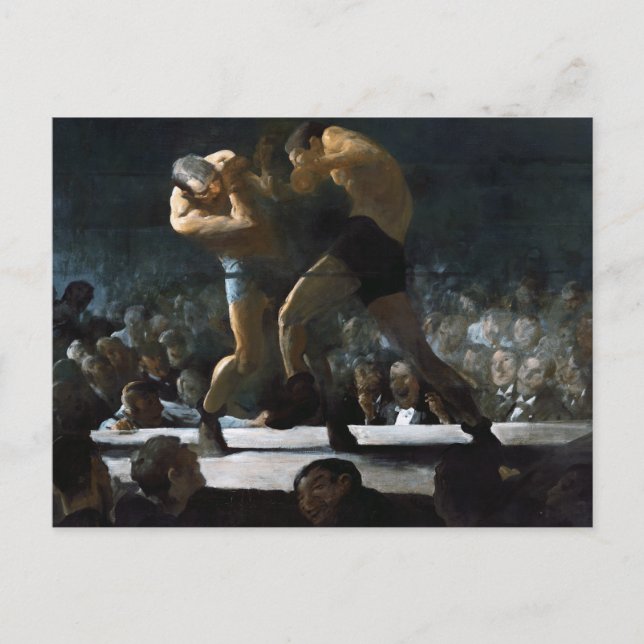 Postal Pintura de club de boxeo de George Bellows (Anverso)
