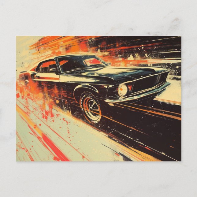 Postal Pintura de coche vintage  (Anverso)