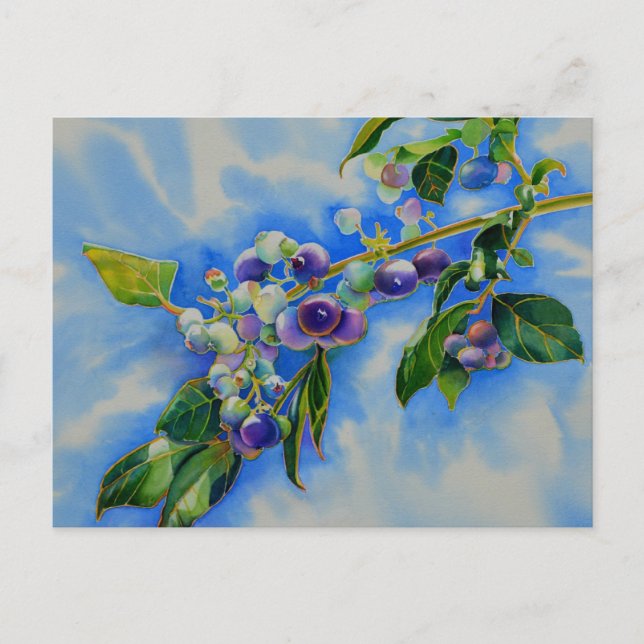 Postal Pintura de color azul (Anverso)