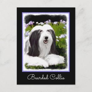 Postal Pintura de color con barba - Arte de perro origina