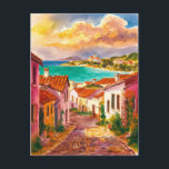 Postal Pintura de color de agua de la calle Sardinia Ital<br><div class="desc">Cerdeña Italia Viaje por la calle Pintado de color de agua</div>
