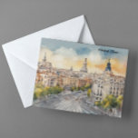 Postal Pintura de color de agua de la silueta de Madrid E<br><div class="desc">Elegante y hermosa postal Madrid España con una acuarela de la capital española con su perfil. Un gran recuerdo y una idea de regalo para todos los turistas.</div>