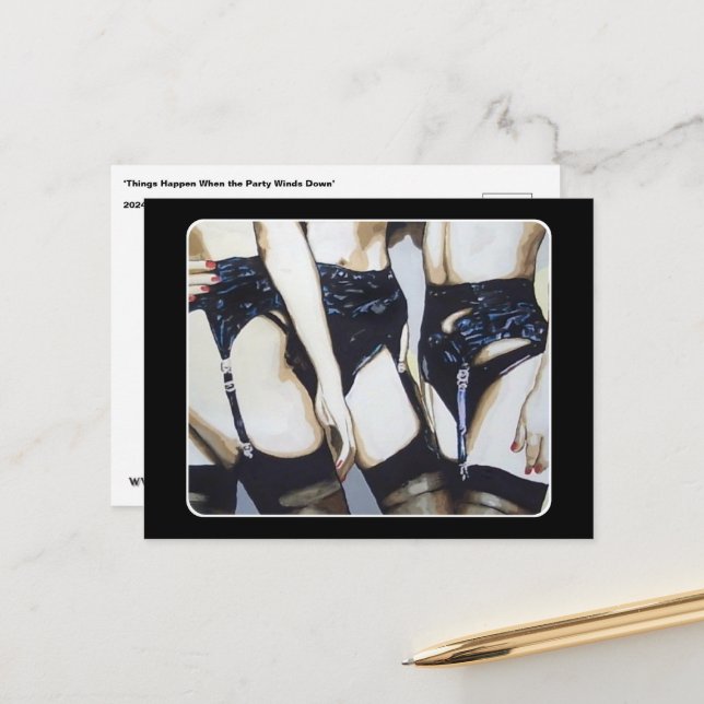 Postal Pintura de 'Cosas Suceden' en un (Anverso/Reverso In Situ)