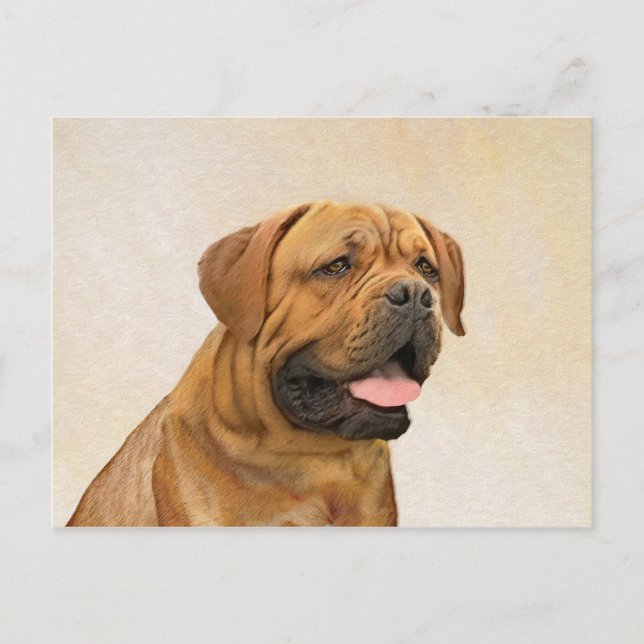 Postal Pintura de Dogue de Burdeos - Arte de perro origin (Anverso)