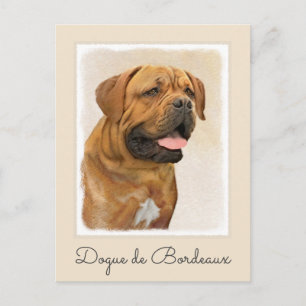 Postal Pintura de Dogue de Burdeos - Arte de perro origin