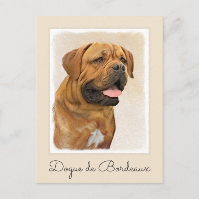 Postal Pintura de Dogue de Burdeos - Arte de perro origin (Anverso)