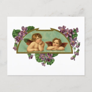 Postal Pintura de dos ángeles de época