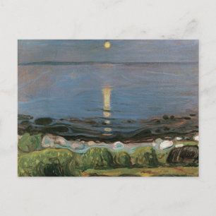 Postal Pintura de Edvard Munch, noche de verano junto a l