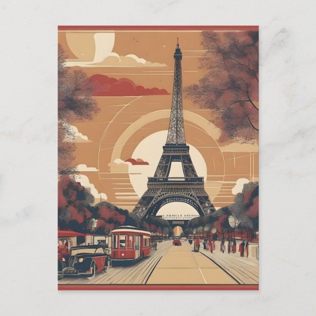 Postal Pintura de época de París (Anverso)